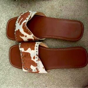 Cow print sandles
